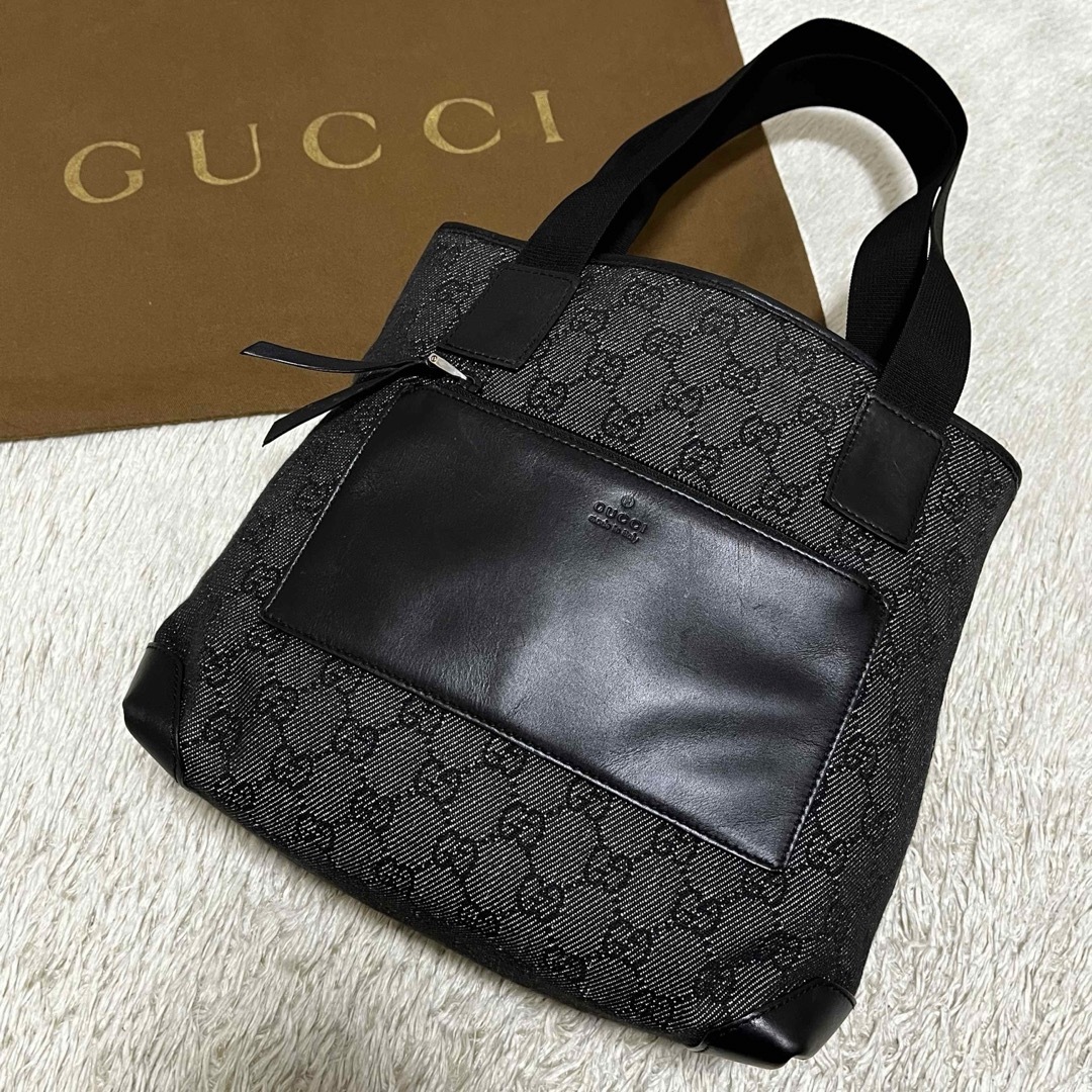 Gucci - 592✨美品✨グッチ トートバッグ 肩掛け GGキャンバス×レザー