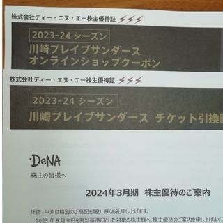 DeNA 株主優待3枚分(バスケットボール)