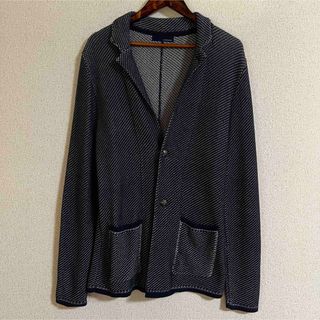 ラルディーニ(LARDINI)のLARDINI ラルディーニ ネイビー ニットジャケット(テーラードジャケット)