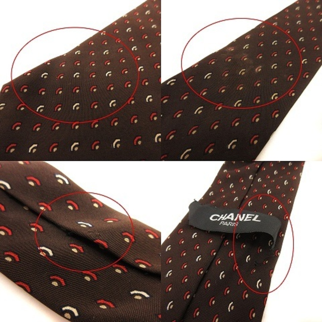 CHANEL(シャネル)のシャネル ネクタイ 総柄 シルク100％ ブラウン 茶 マルチカラー メンズのファッション小物(ネクタイ)の商品写真