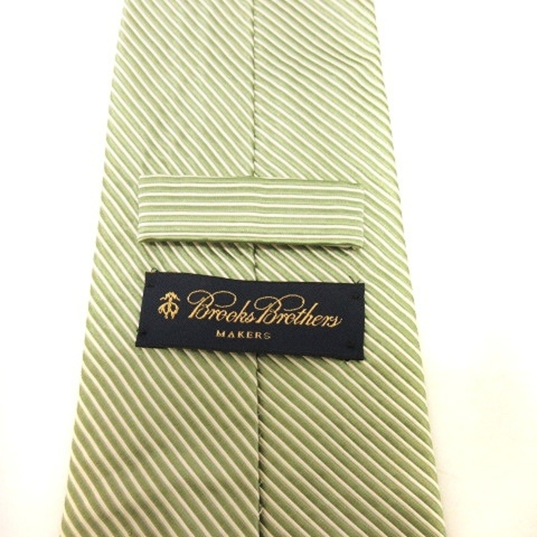 Brooks Brothers(ブルックスブラザース)のブルックスブラザーズ ネクタイ 斜めボーダー シルク ライトグリーン 緑系 白 メンズのファッション小物(ネクタイ)の商品写真