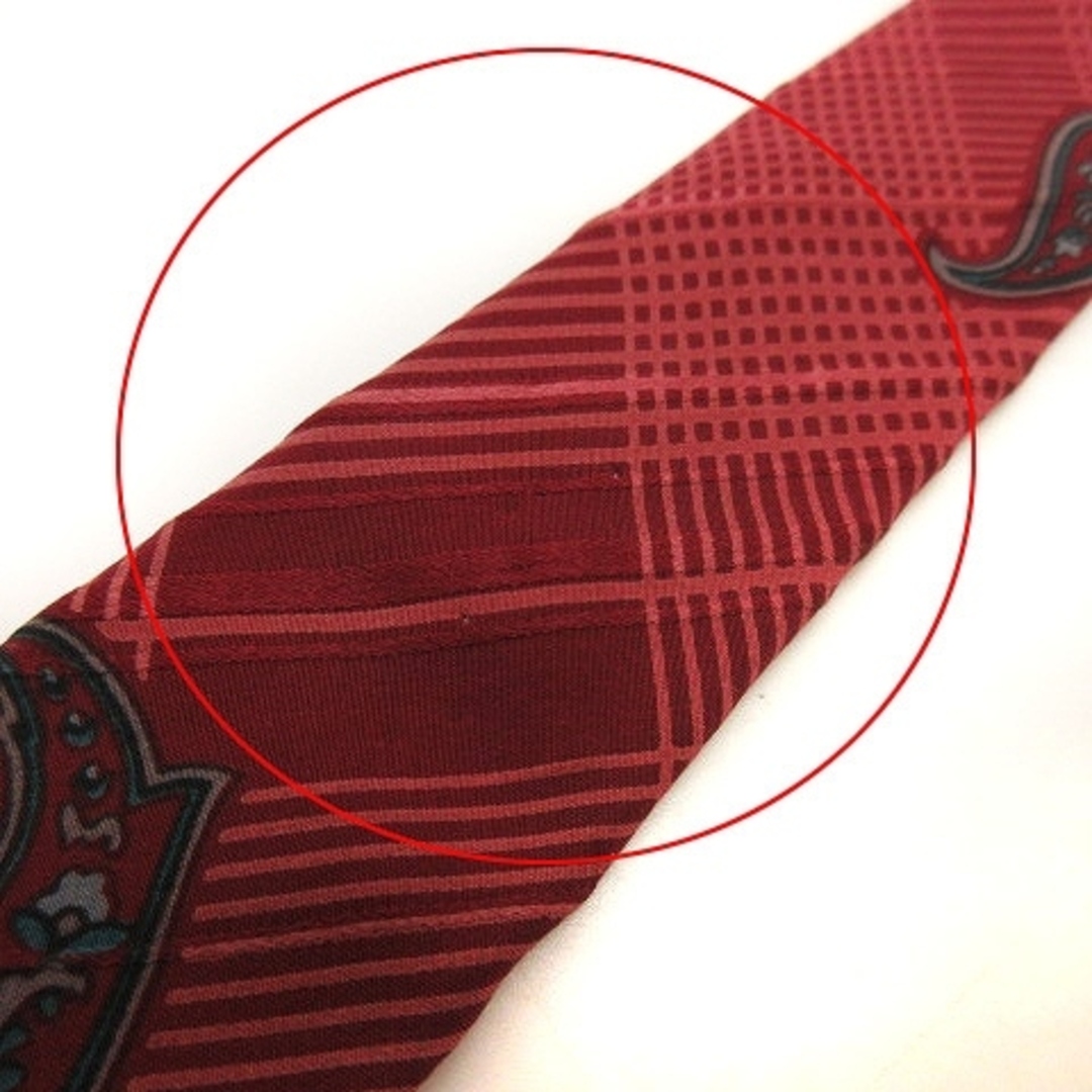 イヴサンローラン ネクタイ ペイズリー柄 総柄 シルク100％ 赤 マルチカラー メンズのファッション小物(ネクタイ)の商品写真