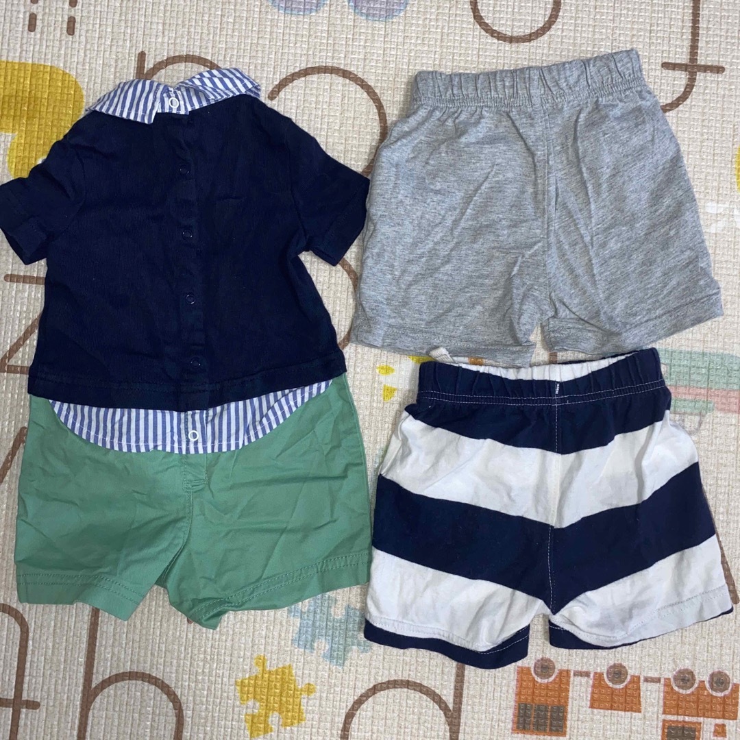 babyGAP(ベビーギャップ)のBaby gap 3点セット　重ね着風ロンパース　パンツ キッズ/ベビー/マタニティのベビー服(~85cm)(ロンパース)の商品写真