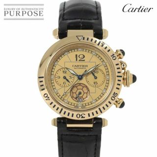 カルティエ(Cartier)のカルティエ Cartier パシャ クロノグラフ 2002年FIFAワールドカップ限定モデル W3017551 デイト K18YG 自動巻き Pasha VLP 90210154(腕時計(アナログ))