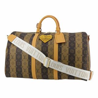 ルイヴィトン(LOUIS VUITTON)のルイヴィトン ボストンバッグ キーポル・バンドリエール50 モノグラム ストライプ キャンバス M45967 ボストンバッグ NIGO ヴァージルアブロー コラボ 新品 h-c143(ボストンバッグ)