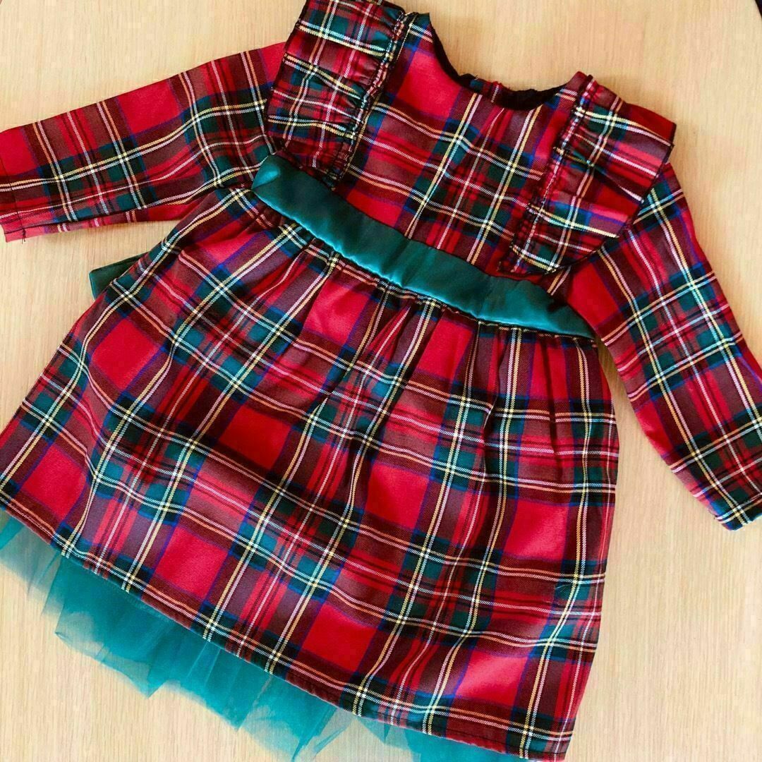 100 クリスマス　ワンピース　ベビードレス　キッズドレス キッズ/ベビー/マタニティのキッズ服女の子用(90cm~)(ワンピース)の商品写真