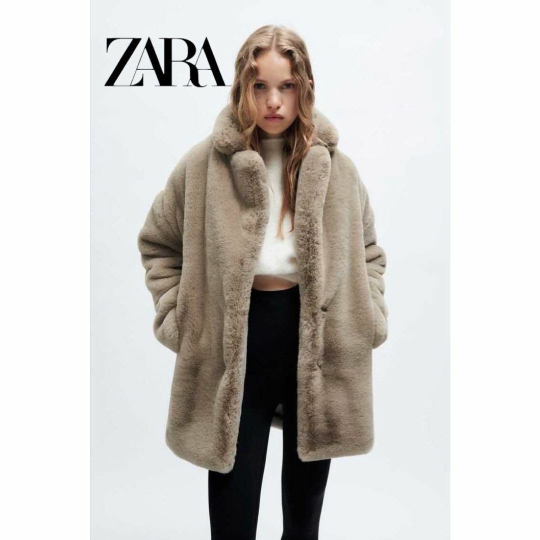 【ZARA】未使用フェイクファーコートフェイクファーブルゾン