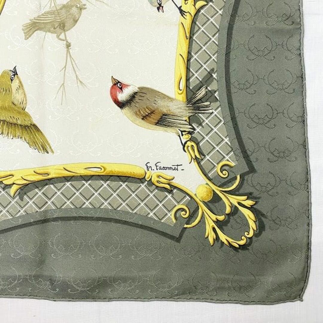 Hermes - エルメス スカーフ カレ 90 グレー ホワイト 鳥の通販 by 