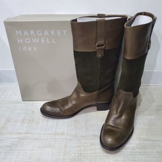 マーガレットハウエル(MARGARET HOWELL)のマーガレット ハウエル アイデア スエード レザー コンビ ブーツ 24.0cm(ブーツ)