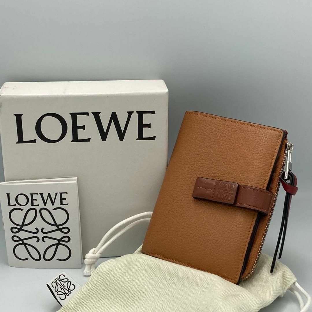 美品 LOEWE ロエベ パズル コンパクトスリムウォレット 二つ折り財布 黒