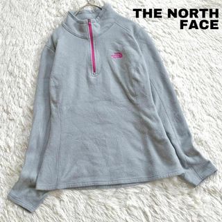 ザノースフェイス(THE NORTH FACE)のノースフェイス レディース ハーフジップフリース US規格 ロゴ刺繍 ae3(トレーナー/スウェット)