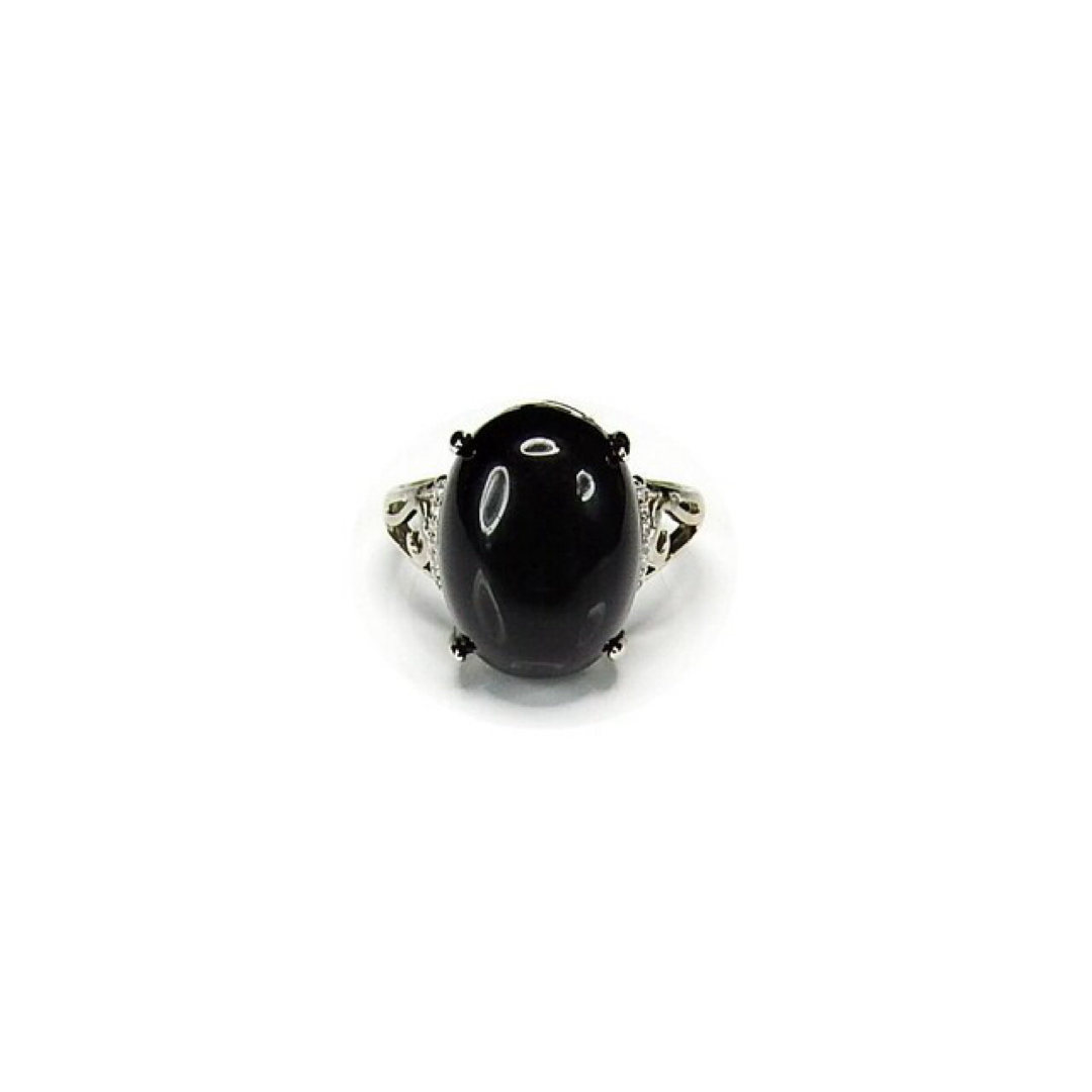 AAAブラックオブシディアン指輪約17号強魔除け天然石リングU2-04。 3 レディースのアクセサリー(リング(指輪))の商品写真