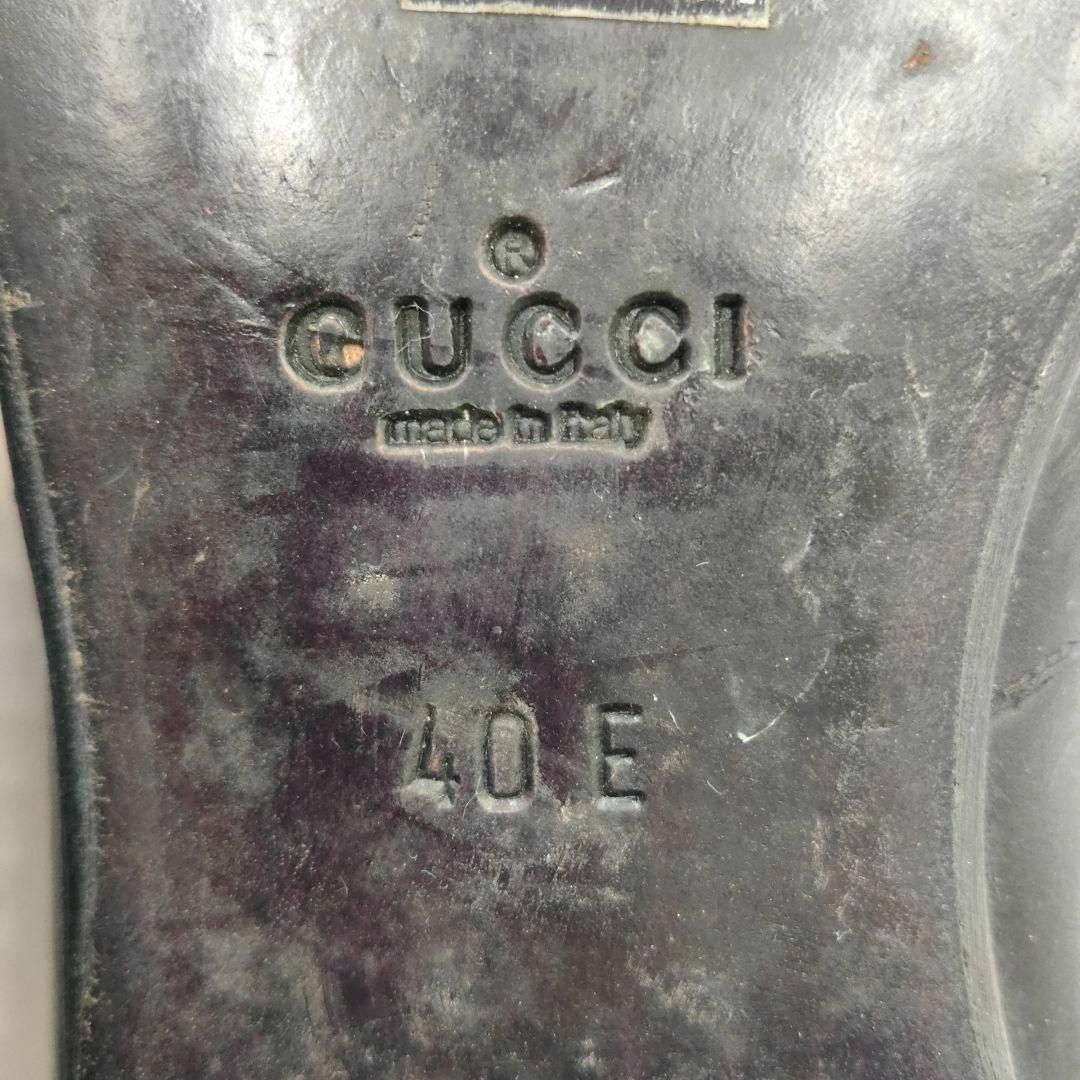 Gucci(グッチ)の美品 GUCCI レザーローファー ホースビット ベロア 25cm ゴールド金具 レディースの靴/シューズ(ローファー/革靴)の商品写真