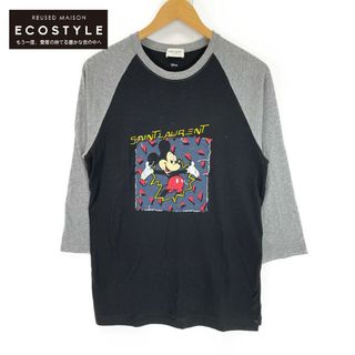 サンローラン(Saint Laurent)のサンローランパリ ｘDisneyディズニー【美品/国内正規/20年製】631806 ミッキーマウスプリント 七分袖 Tシャツ/ XS(Tシャツ(長袖/七分))