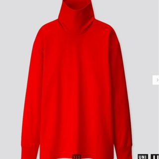 ユニクロ(UNIQLO)の美品 ユニクロユー タートルネックT ユニクロ XXL 赤 レッド(ニット/セーター)