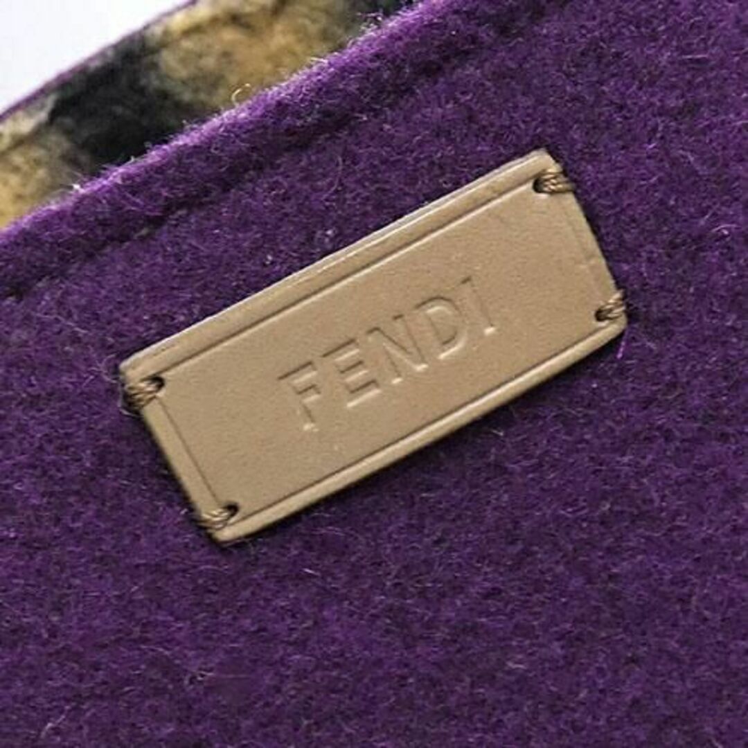 フェンディ バッグ FENDI フェルトxレザー トートバッグ パープルxブラウン レディース 8BH235 JJS03821A外側