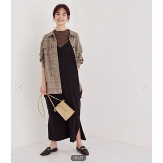 ロペ(ROPE’)の【12/13までの出品】ROPE ダブルクロス キャミワンピース ブラック(ロングワンピース/マキシワンピース)