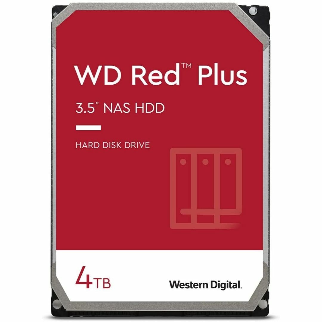 35インチ梱包サイズWestern Digital Red Plus ハードディスク（4TB）