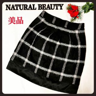 ナチュラルビューティー(NATURAL BEAUTY)の【美品】NATURAL BEALTY チェック柄 ミニスカート(ミニスカート)