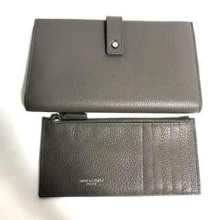 サンローラン(Saint Laurent)のイヴ・サンローラン YVES SAINT LAURENT サックドジュール 504981 ロングウォレット コインケース付き 小銭入れ  長財布 レザー グレー(財布)