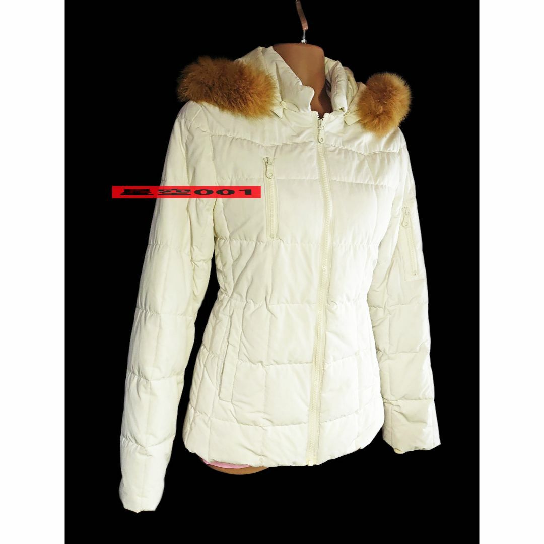 CIMARRON(シマロン)のCIMARRON 白 レディース ファー付きダウンジャケット シマロン 防寒 M レディースのジャケット/アウター(ダウンジャケット)の商品写真