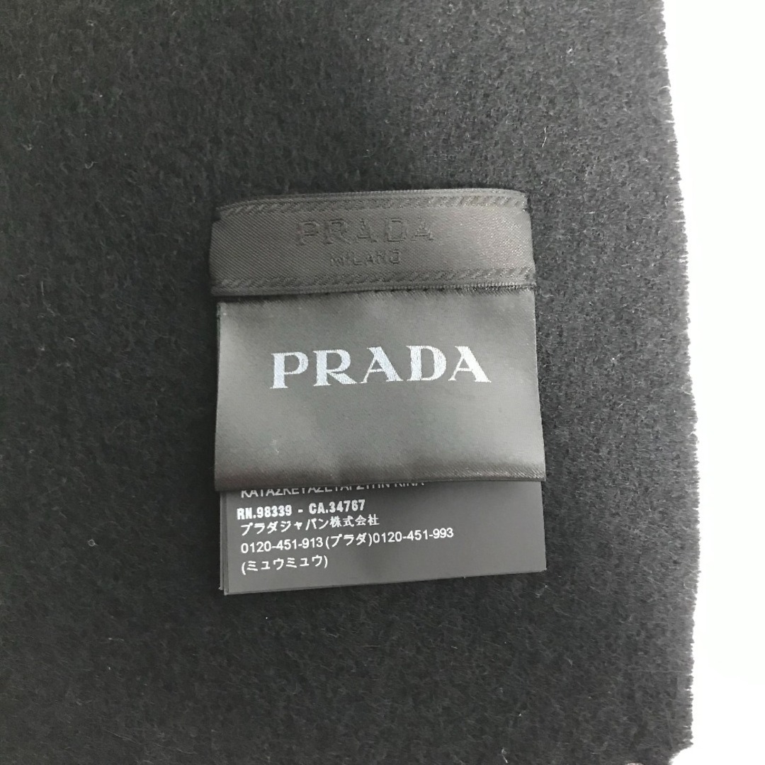 PRADA - プラダ PRADA ロゴ フリンジ マフラー ウール/カシミヤ PRADA - プラダ PRADA ロゴ フリンジ マフラー ウール/カシミヤ