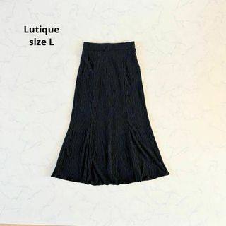 シマムラ(しまむら)の【新品】Lサイズ Lutique ロングスカート 黒 フレアスカート(ロングスカート)