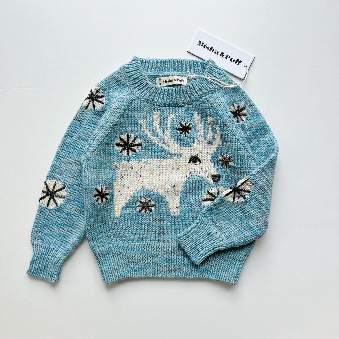 ニットmisha & puff caribou sweater lake 18-24m