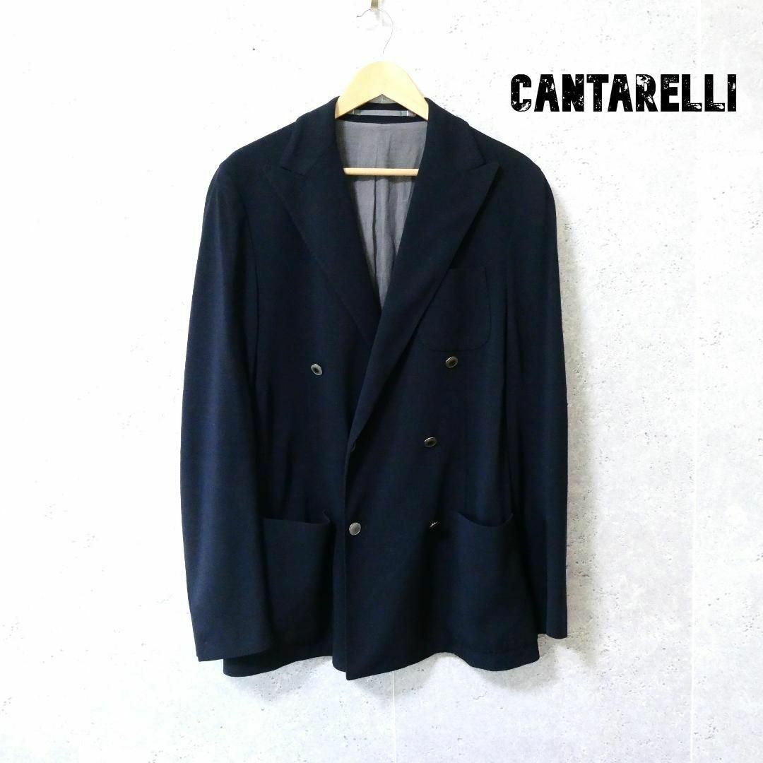 76㎝身幅美品 CANTARELLI プラネットジャージ― ダブル テーラードジャケット