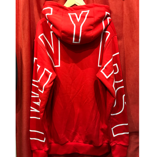 スウェット トレーナー★ フルジップ デカロゴパーカー☆【RED/WHT】(パーカー)