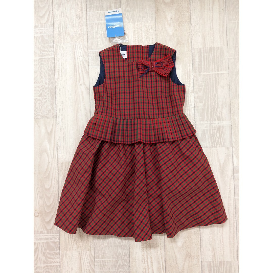 familiar(ファミリア)の【新品】 ジャンパースカート ブラウス 　100 キッズ/ベビー/マタニティのキッズ服女の子用(90cm~)(ワンピース)の商品写真