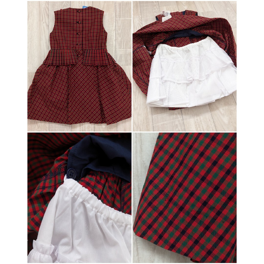 familiar(ファミリア)の【新品】 ジャンパースカート ブラウス 　100 キッズ/ベビー/マタニティのキッズ服女の子用(90cm~)(ワンピース)の商品写真