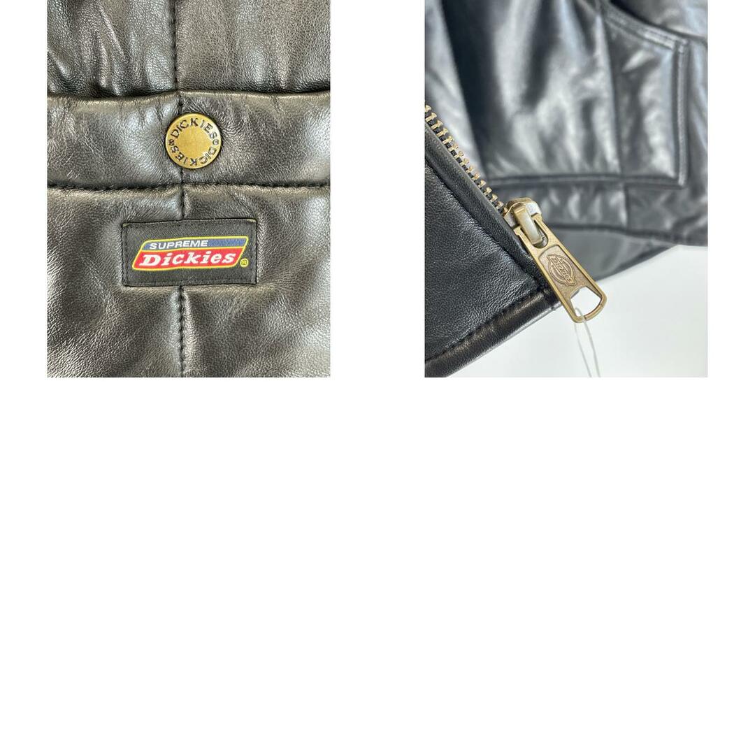 Supreme(シュプリーム)のシュプリーム ×Dickies ブラック レザーワークダウンベスト M メンズのトップス(ベスト)の商品写真