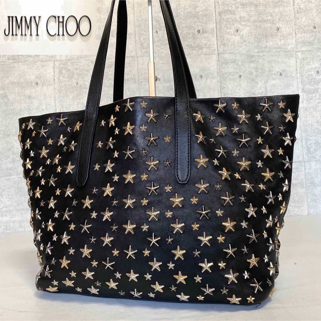 JIMMY CHOO - 【良品】JIMMY CHOO SOFIA/M BLACK スタッズ トート