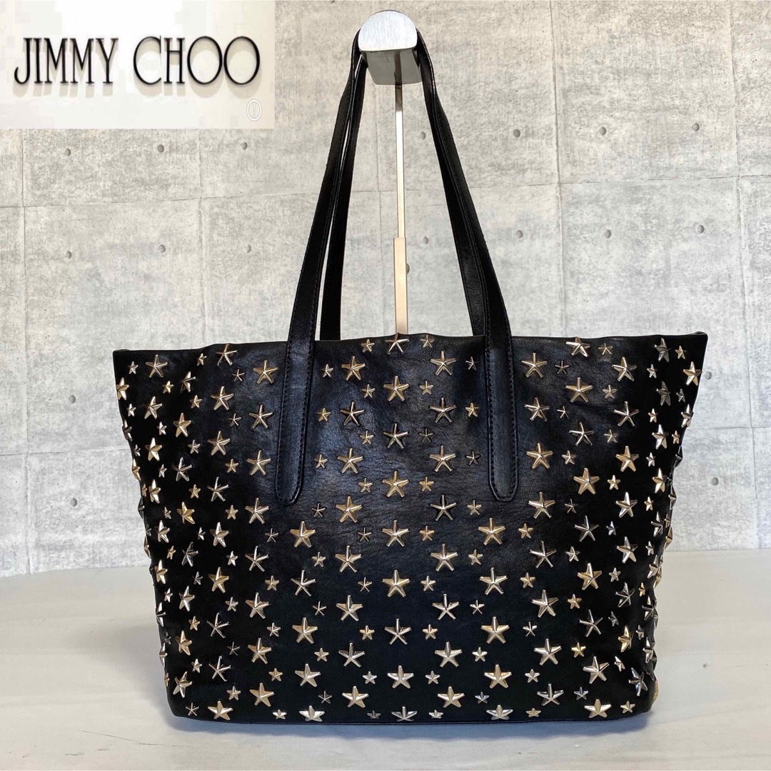 JIMMY CHOO - 【良品】JIMMY CHOO SOFIA/M BLACK スタッズ トート