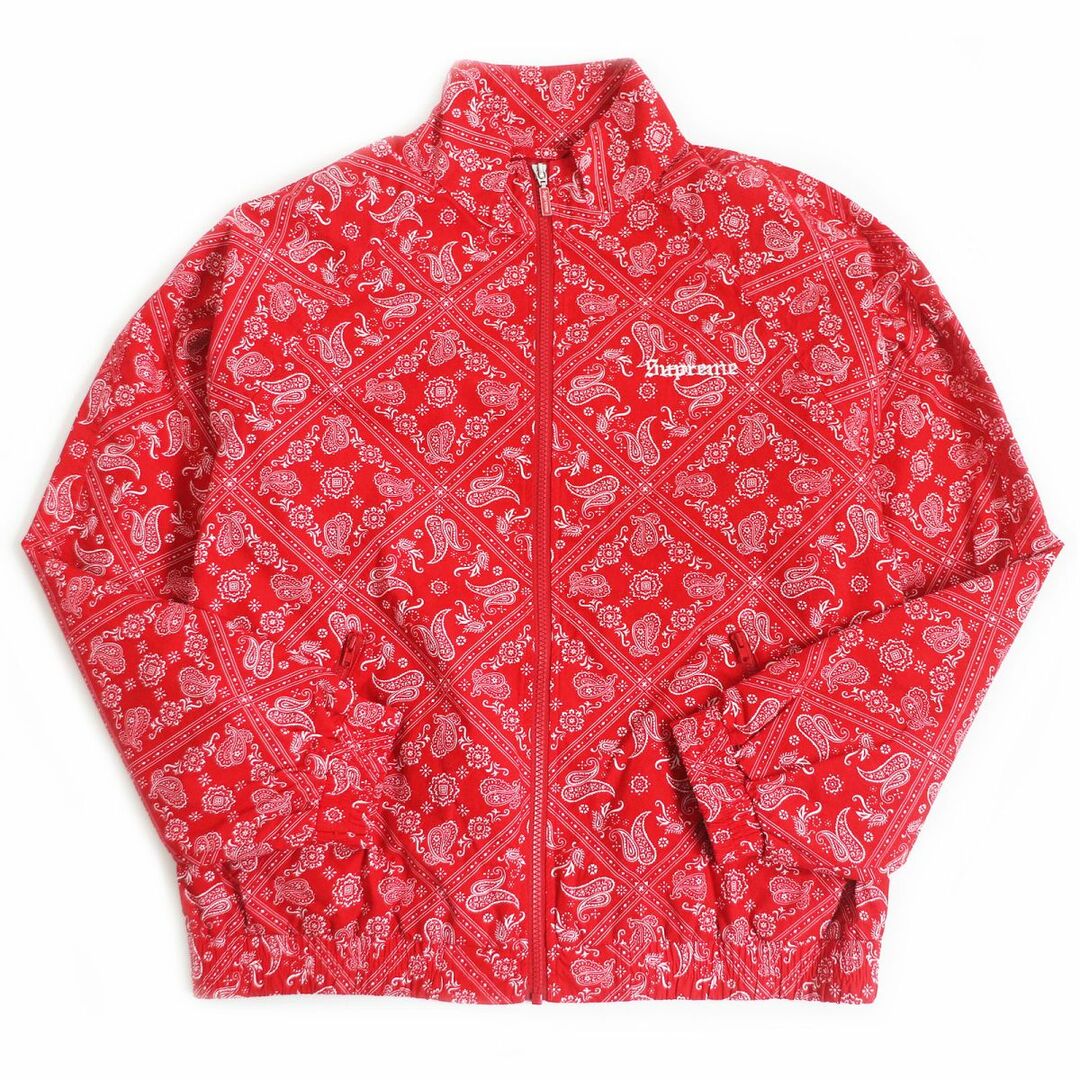 62cm裄丈極美品□18SS Supreme/シュプリーム Bandana Track Jacket ロゴエンブロイダリー バンダナトラックジャケット/ブルゾン レッド M 正規品