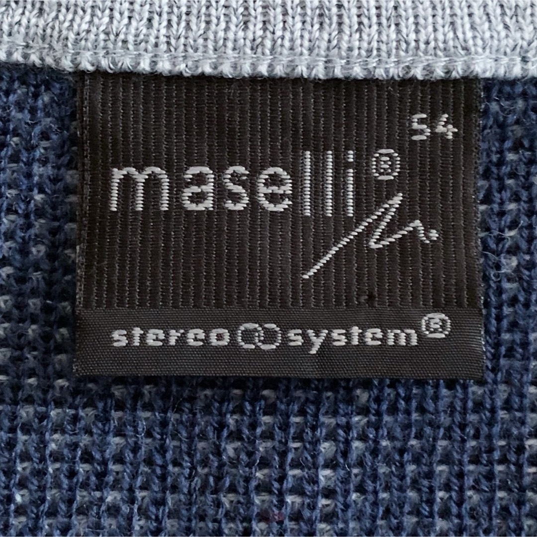 古着 “MASELLI STEREO SYSTEM” ワッフル Vネック ニット メンズのトップス(ニット/セーター)の商品写真