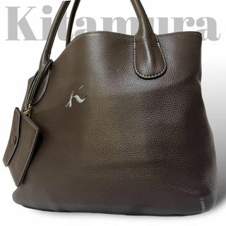 キタムラ(Kitamura)の極美品　キタムラ　トートバッグ　ショルダーバッグ　レザー　ブラウン　チャーム付き(トートバッグ)