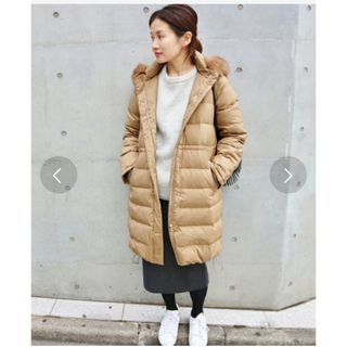 【美品】IENA タフタロングダウンコート フレンチダウン ベージュ 38