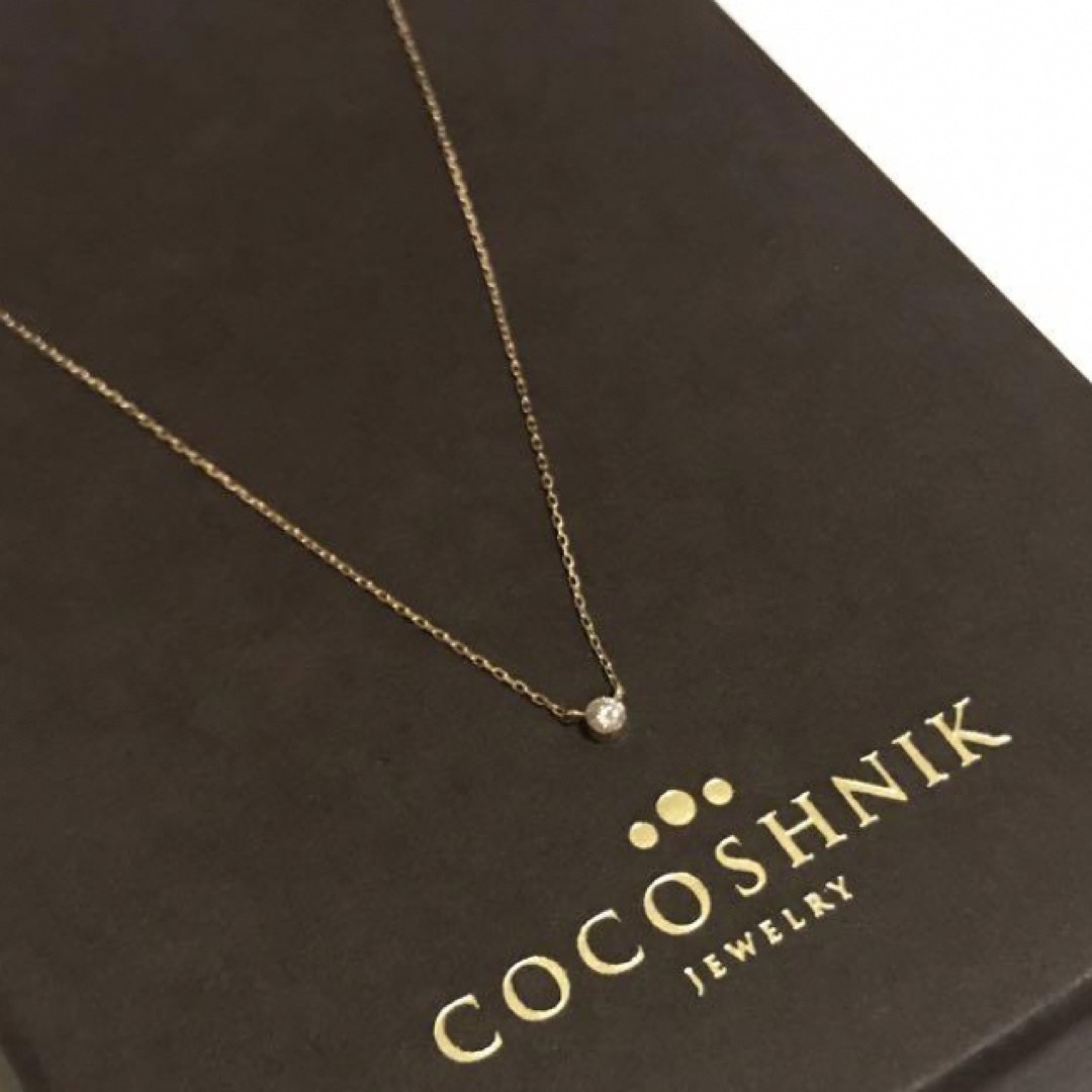 COCOSHNIK(ココシュニック)の購入証明書付　ココシュニック　K10YG ダイヤモンドシークレット留ネックレス レディースのアクセサリー(ネックレス)の商品写真