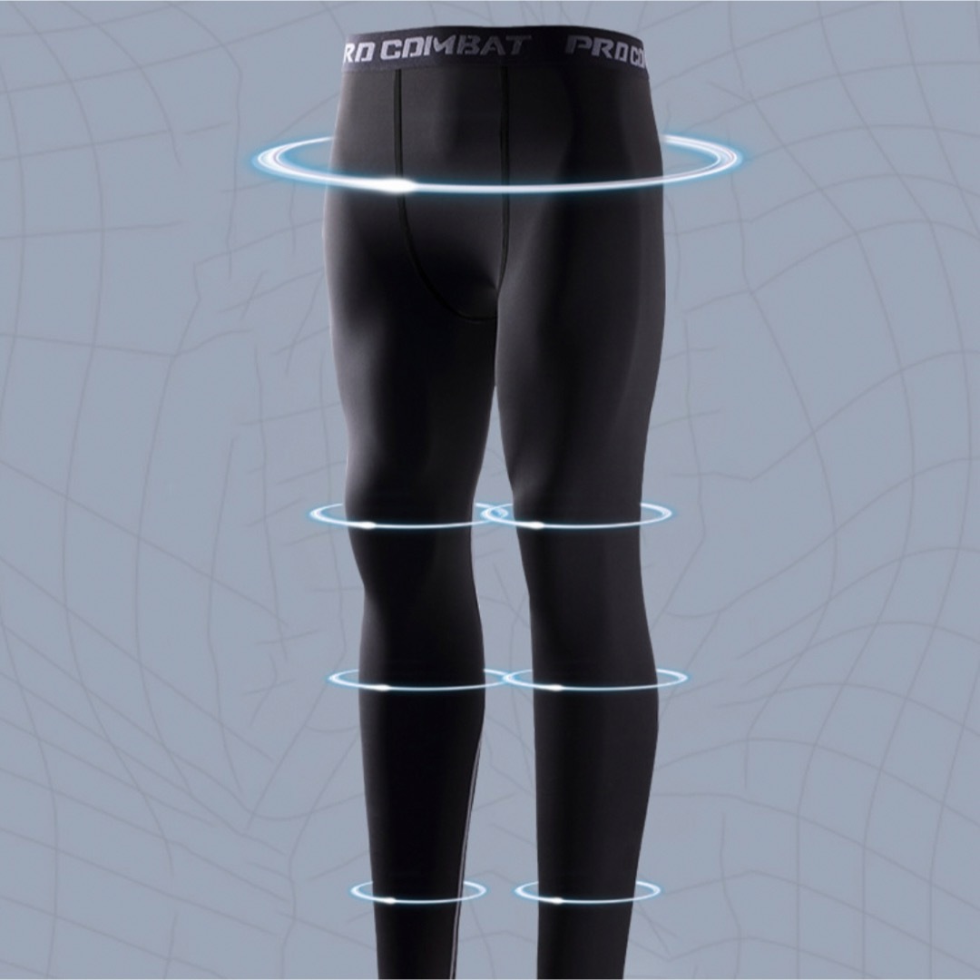 レギンス　メンズ　ブラック　黒　Ｌサイズ　スポーツ　コンプレッション　インナー メンズのレッグウェア(レギンス/スパッツ)の商品写真