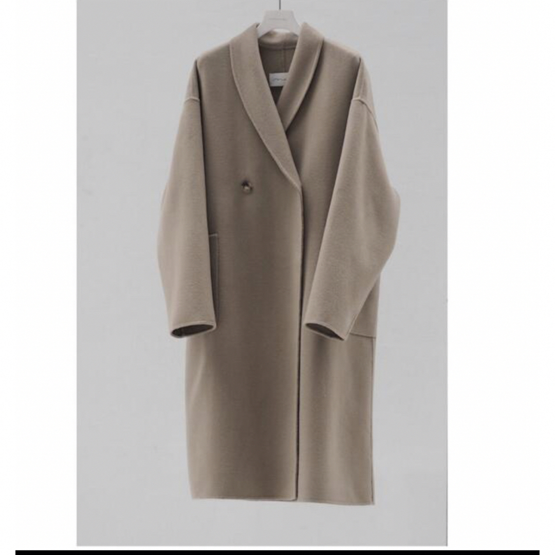 Na.e Shawl Collar Wool Coat greigeロングコート レディースのジャケット/アウター(ロングコート)の商品写真