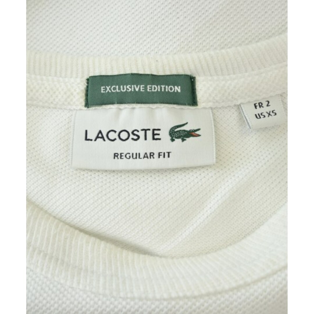 LACOSTE(ラコステ)のLACOSTE ラコステ Tシャツ・カットソー 2(S位) 白 【古着】【中古】 メンズのトップス(Tシャツ/カットソー(半袖/袖なし))の商品写真