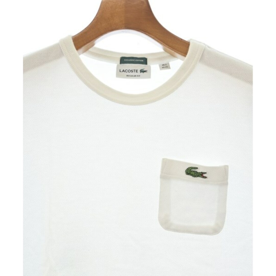 LACOSTE(ラコステ)のLACOSTE ラコステ Tシャツ・カットソー 2(S位) 白 【古着】【中古】 メンズのトップス(Tシャツ/カットソー(半袖/袖なし))の商品写真