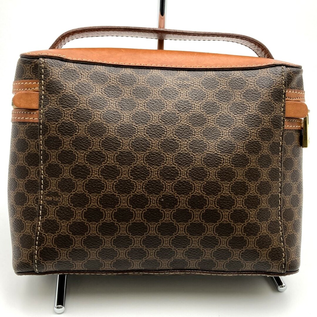 値下げ]Celine MC96 マカダム柄バニティバッグ ブラウン×キャメル
