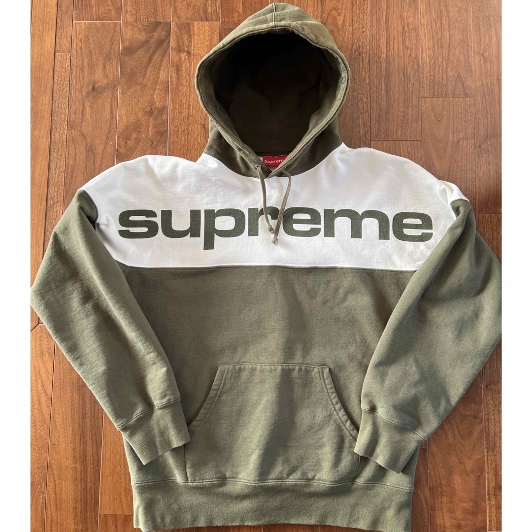 正規取扱店の通販 Supreme Blocked Hooded Sweatshirts L カーキ