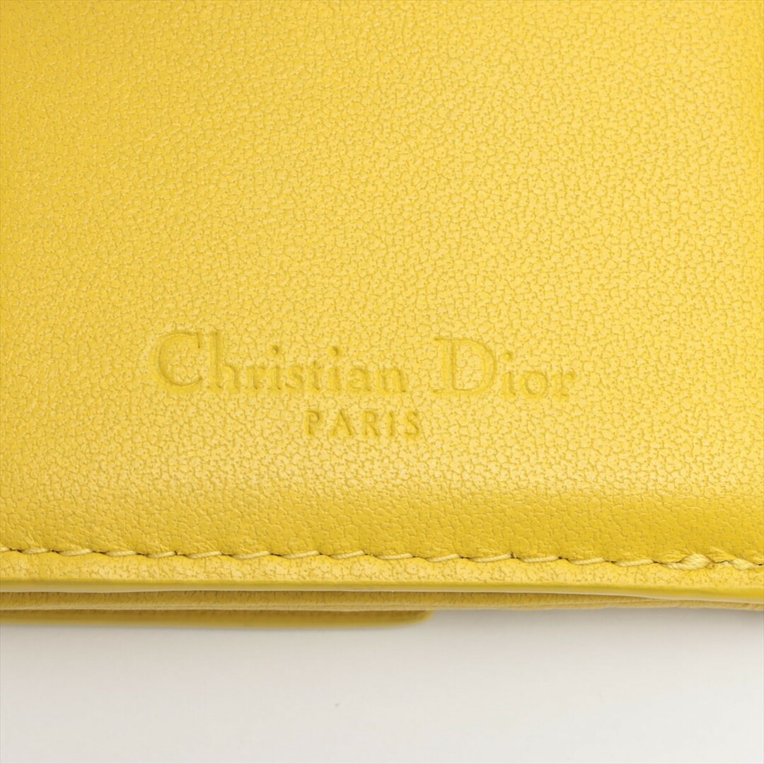 Dior(ディオール)のディオール レディディオール カナージュ レザー  イエロー レディース レディースのファッション小物(財布)の商品写真