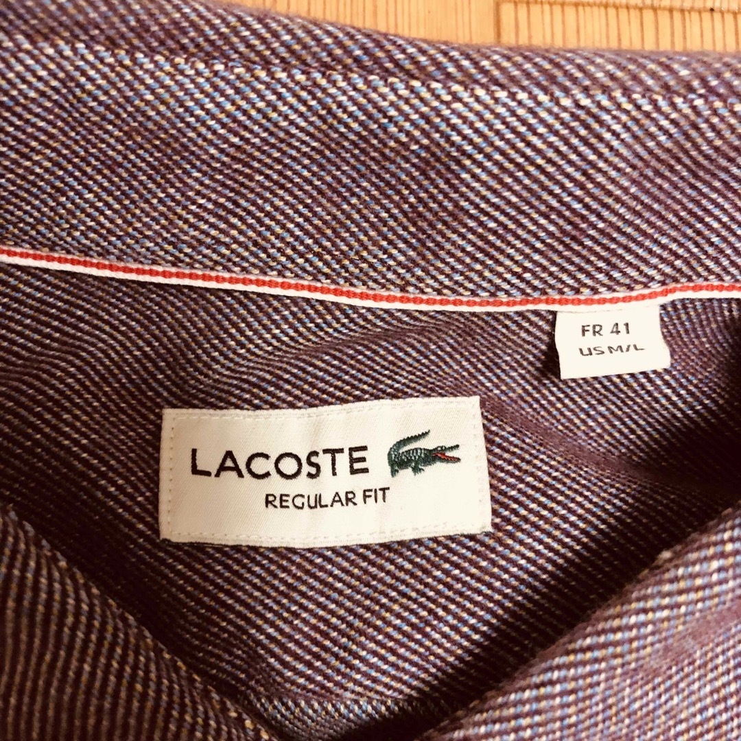 LACOSTE(ラコステ)のLACOSTE ラコステ コットンフランネル シャツ サイズ41 パープル系色 メンズのトップス(シャツ)の商品写真