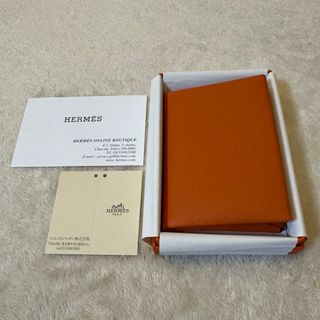 エルメス(Hermes)のエルメス カードケース カルヴィ デュオ コンパクト オレンジ 新品未使用(コインケース)