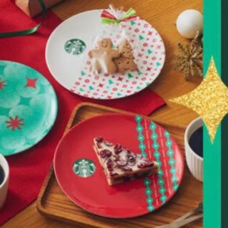 スターバックスコーヒー(Starbucks Coffee)のスターバックス　クリスマスプレート　2枚セット(食器)